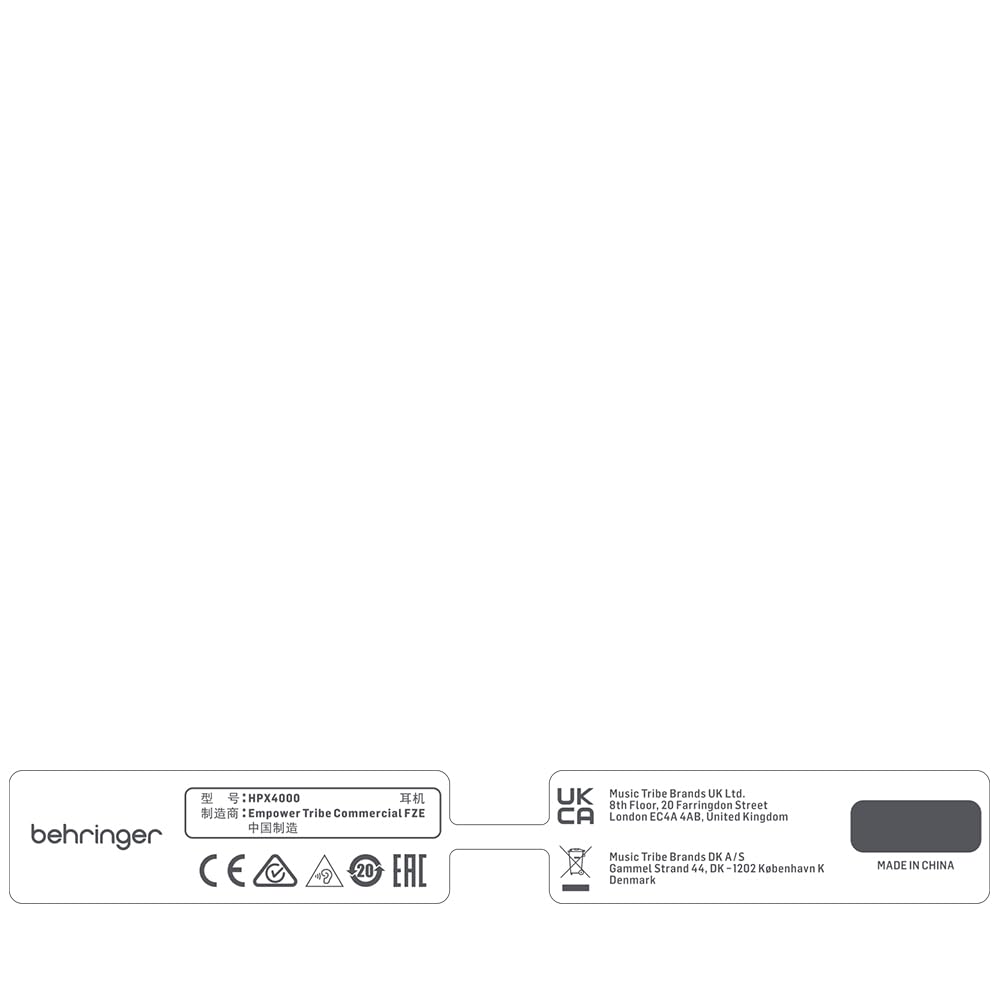 BEHRINGER HPX4000 CUFFIA STEREO 32OHM 113DB CUFFIE PER MP3 DJ