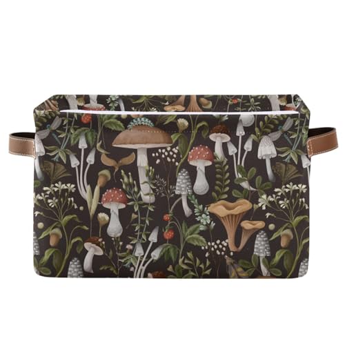 Emelivor Mushrooms Storage Basket Bins Foldable Decorative Storage Box Laundry Hamper Baskte Storage for Office Bedroom Clothes Bedroom Living Room,1 pcs