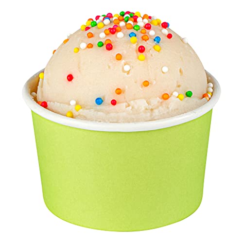 Coppetta 3 Ounce Paper Cups, 200 Durable To Go Cups - Lids Sold Separately, Disposable, Green Paper Dessert Cups, Freezable, For Cafes And Restaurants - Restaurantware
