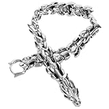 Gatuida Pulsera Hombre Dragón Retro de Metal Duradero con Diseño Vintage y Cabeza de Dragón Joyería Masculina Resistente para Casual y Ocasiones Especiales