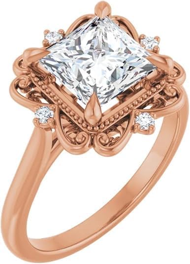 1-3 CT Moissanite Antique Wedding Ring for Women | Victorian-Halo Bridal Ring for Gifts | 925 Sterling Silver, 10K/14K/18K Solid Rose/White/Yellow Gold