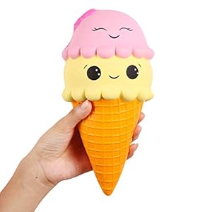 Anboor Squishies Ice Cream Jumbo Squishys Slow Rising Kawaii Smiley Squishies Decompressie speelgoed Prime 1 stuks 12,5…