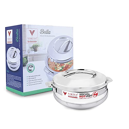 Image of Casserole Stainless Steel Insulated 1500 ml Bella series Double wall for Serving cooked food and storing Hot food | Thermoware HOT and COLD for long hour for Home Canteen Picnic use