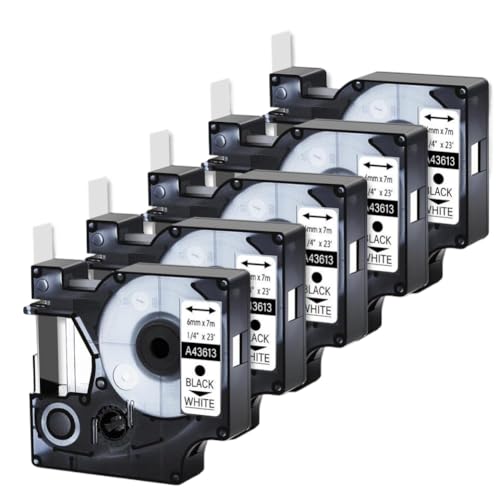 5PK 6mm D1 �W���e�[�v���x�� 3M PL100 Duo �v�����^�ƌ݊����̂��� 43613 ���n�ɍ��̃��~�l�[�g���x���̌����p