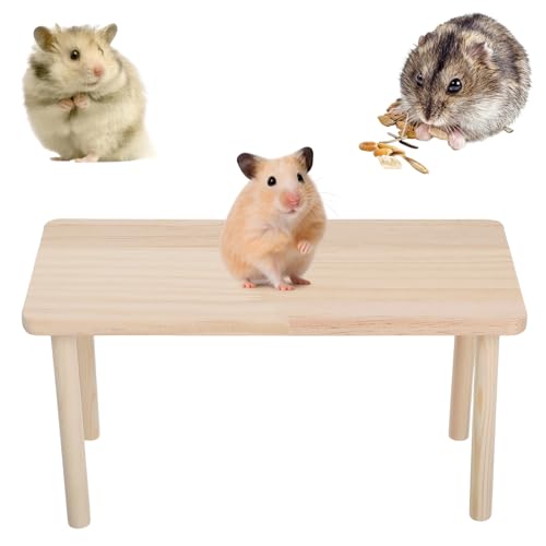 DOPENSPI Cachette Polyvalente Pour Hamster Et Tunnel D'Exploration, Maison De Hamster Avec Échelle D'Escalade En Bois, Accessoire Pour Gerbille, Souris, Petits Animaux De Compagnie