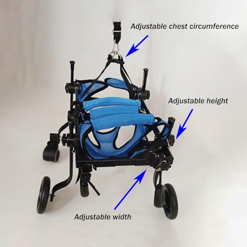 Fauteuil roulant pour chien handicapé et chat réglable à 4 roues