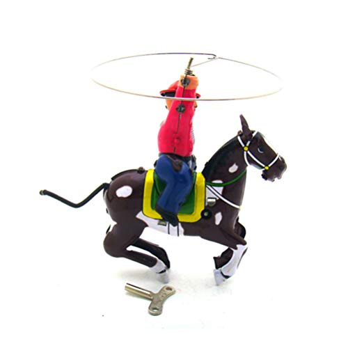 Nuobesty Vintage Metal Tin Staute Sculpture Wind Up Toy Retro Cowboy Ornament Craft For Decoration New Year Party Favor Gifts 1Pc #TOP3
