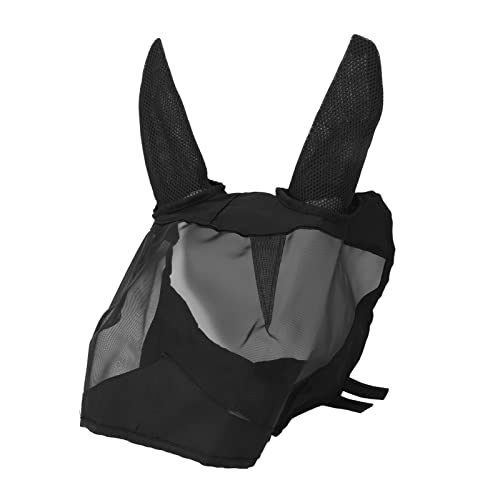 Jeanoko Capa para mosca de cavalo, proteção de costura precisa, ajustável, leve, protetor facial com