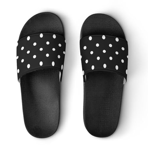 Polka Dot Black White Simple Pattern PVC Home Slippers Non-Slip Shower Sandals Summer Indoor Outdoor Beach for Men And Women2