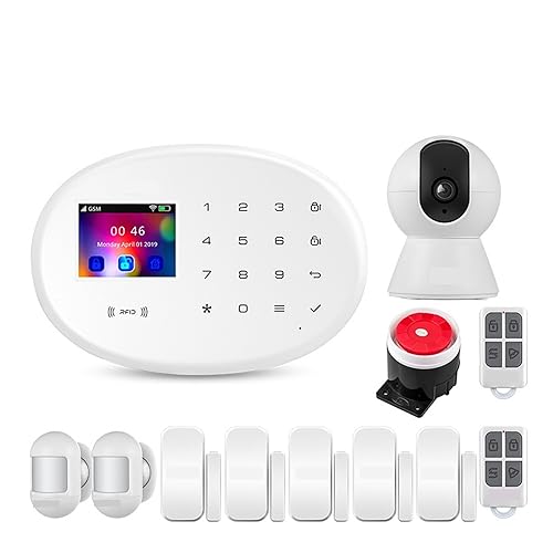 Système de sécurité Domestique, Système d'alarme GSM 4G for détecteur de Mouvement Domestique, capteur de Porte Intelligent, sirène Filaire, caméra IP