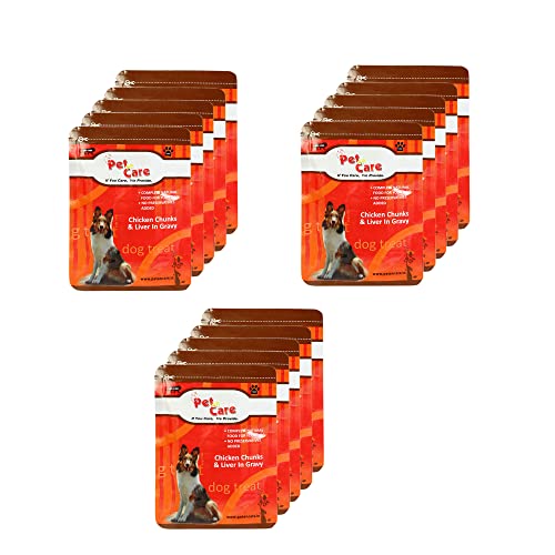 Pet en Care Chicken & Liver Chunks Gravy (100 Grams – 15×1 Pouches), Brown (CH2)