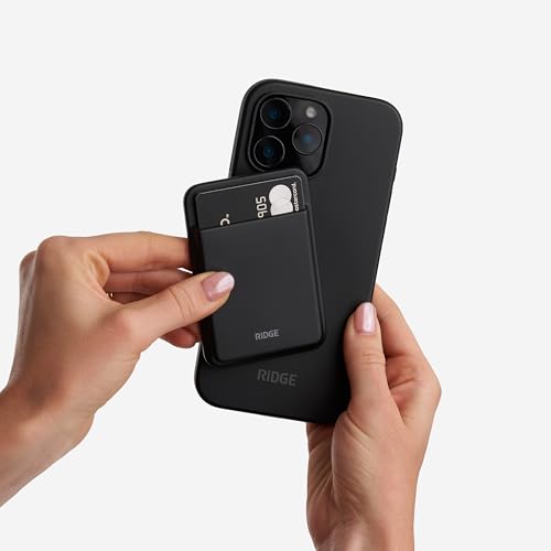 Ridge Magsafe Card Holder - High-Strength For A Secure Hold, Keeps Up To 3 Card, Shatterproof TPU (Matte Black)4