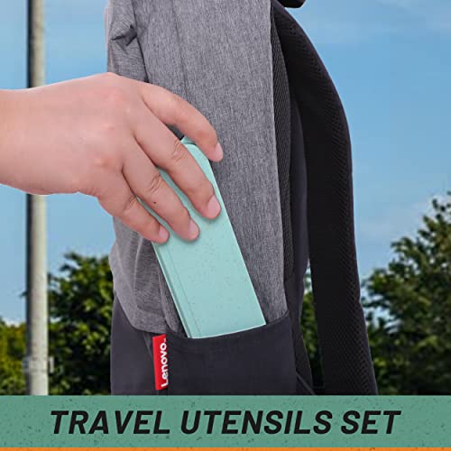 Ansukow 16-Piece Portable Travel Utensils Set With Case, 18/8 Stainless Steel Reusable Silverware Set,Easy To Clean, Dishwasher Safe,For Lunch Box Workplace Camping School Dorm Picnic #TOP4