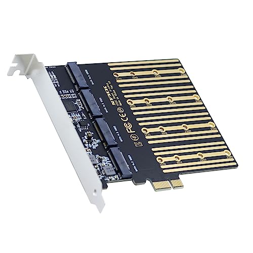 NFHK Four SATA NGFF Key B+M SSD to PCI-E 1x Mainboard Desktop Adapter Converter SSD Card ASM1064 2280