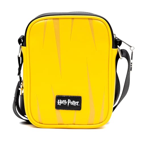 The Wizarding World of Harry Potter Vegan Leather Crossbody Bag with Adjustable Straps, Hogwarts Hufflepuff Quidditch Uniform3