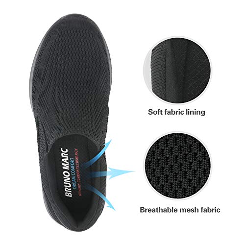 Bruno Marc Men's Slip On Casual Loafer Mesh Walking Sneakers Walk_Easy_01 Black Size 10 M Us #TOP1