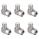 MOLZINY 6 Stück F Stecker Winkel Sat Winkelstecker 90 Grad Antennenstecker Sat Kabel Winkelstecker Sat Kabel Verbinder Adapter zum Abwinkeln Eines F-Anschlusses Vergoldet