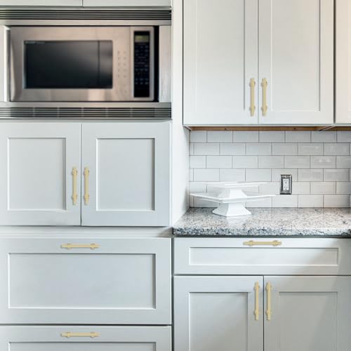 KOMOTIA 10 Pack 5 Inch Brushed Gold Kitchen Cabinet Handles