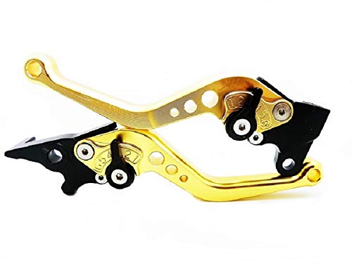 Kit Retrovisor Tomok+Manete Curto+Manopla Esportiva compatível com Honda XRE 300 Dourado