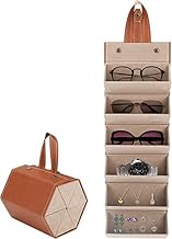 BHAVYAM multipurpose sunglasses organizer case 5 slots sunglasses storage organizer box for men women travelling eyeglass storage box case pouch(multicolour/1 pc)