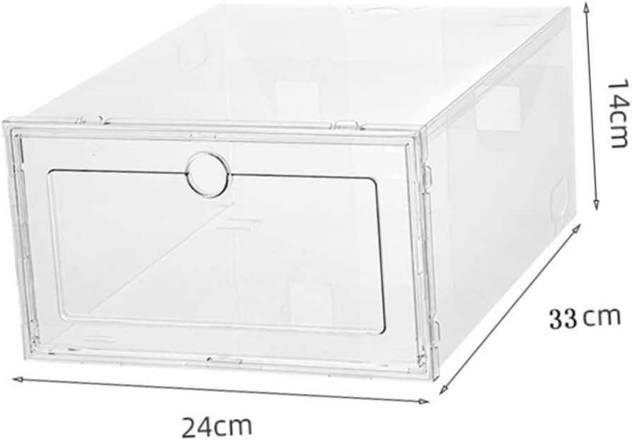 MAGICLULU 6-Pack Shoes Storage Box Drawer Design Sturdy Plastic Organizer for Dustproof and Moisture-Proof Shoe Storage for Home and Closet Use
