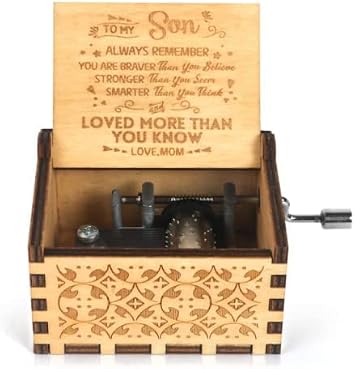 Wooden Music Boxes, Vintage Hand Crank Music Box for Son Kids, Gifts for Christmas, Thanksgiving, Birthday, Wedding, Childrens Day - Sunshine Musical Boxes - B06
