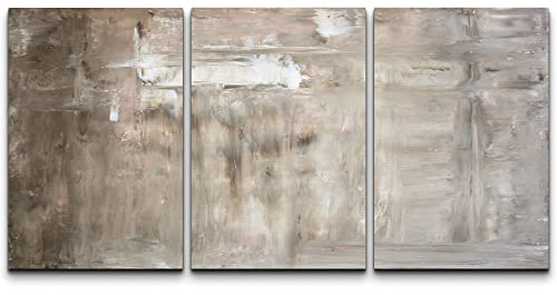 wall26 Canvas Print Wall Art Set Gray & White Brushstroke Color Field Abstract Shapes Illustrations Modern Art Chic Colorful Multicolor Ultra for Living Room, Bedroom, Office - 24"" x36 x3