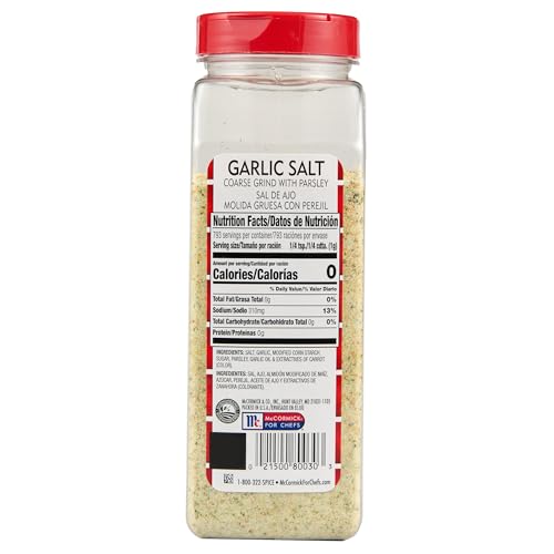 Lawry's Coarse Grind Garlic Salt with Parsley, 28 oz - One 28 Ounce Container of Garlic Salt and Parsley Seasoning for Beef, Poultry, Stir-Fry and Pasta