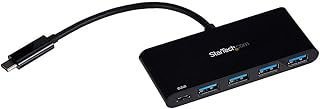 StarTech.com 4 Port USB C Hub with 4 USB Type-A Ports (USB 3.0 SuperSpeed 5Gbps) - 60W Power Delivery Passthrough Charging - USB 3.1 Gen 1/USB 3.2 Gen 1 Laptop Hub Adapter - MacBook, Dell (HB30C4AFPD)