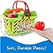 38 PCS Fruits and Vegetables Shopping Basket Play Food Plastic Toys Set, Healthy Farmer's Market Grocery Educational Pretend Play Set for Kids
