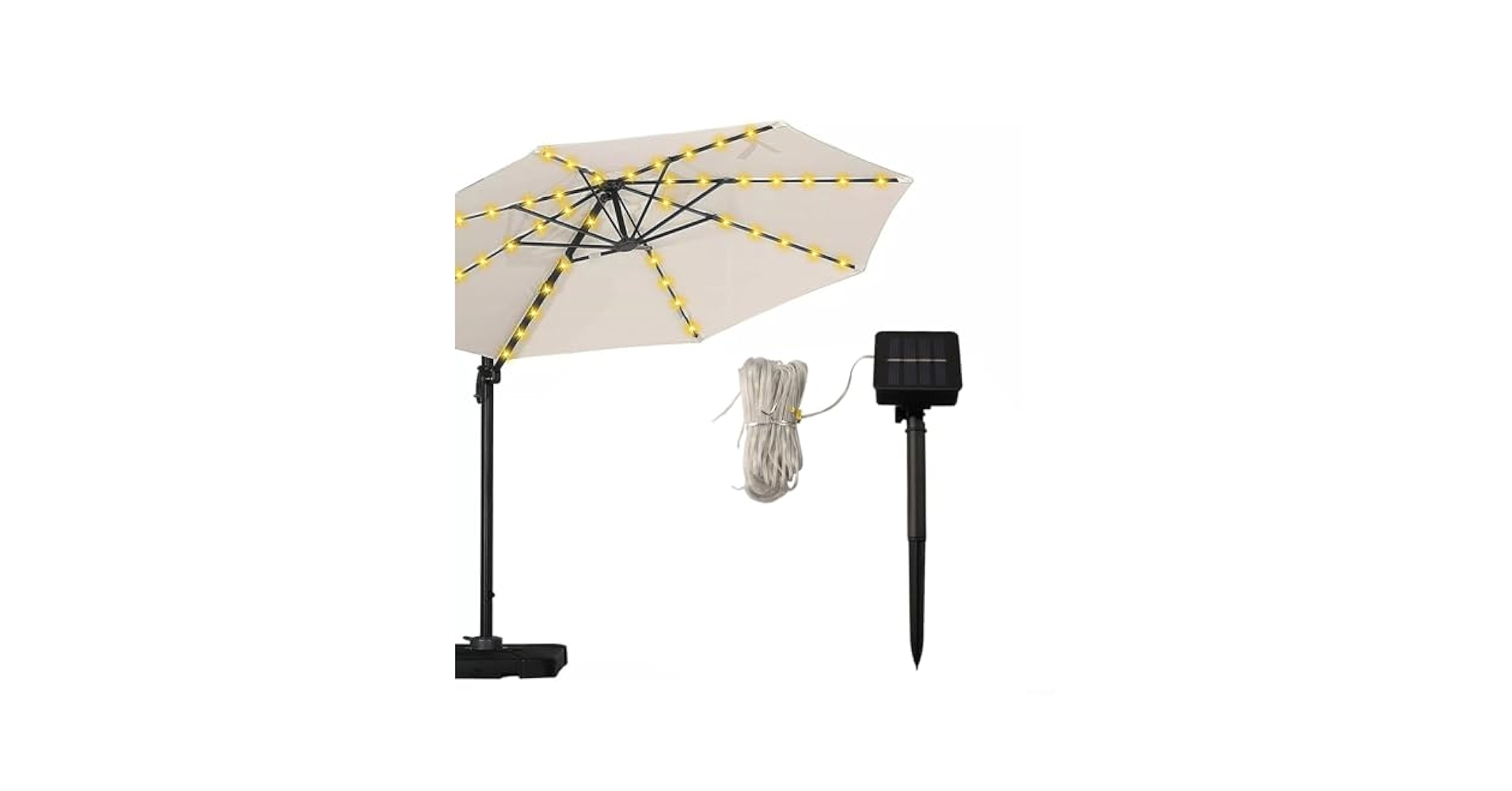 Global Phoenix Patio Umbrella Lights 8 Lighting Mode Waterproof Parasol