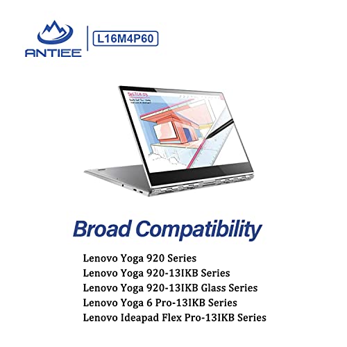 Antiee L16M4P60 Battery Replacement For Lenovo Yoga 920 920-13Ikb 920-131Kb 920-13Ikb-80Y7 80Y8 81Tf Ideapad Flex Pro-13Ikb Yoga 6 Pro-13Ikb L16C4P61 5B10N01565 5B10W67249 5B10N17665 2Icp4/53/129 #TOP5
