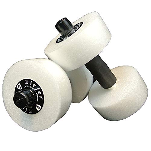 Kiefer Deluxe Foam Medium Water Dumbbells with 12-Inch Bar and 6 x 2 1/2-Inch Foam Floats (1-Pair), White - Thumbnail 4