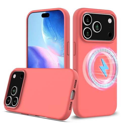Coque iPhone 13 Pro rose orange en silicone rigide et souple de qualité supérieure