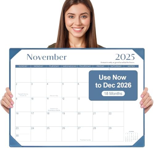 Gannyfer Desk Calendar 2026 with Desktop Mat, Simplified Large 22