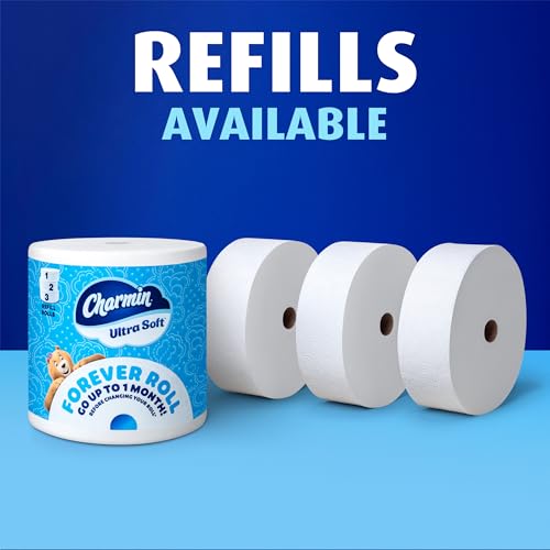 Charmin Toilet Paper Ultra Soft, Forever Roll Starter Kit, 1 Holder, 2 Rolls, 2-ply Bath T - image 9