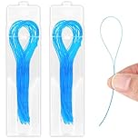 100 PCS Floss Threaders, Deep Clean Dental Floss Threader for Braces, Bridges and Implants Multifunctional Floss Aids, Nylon Loop Design (Pack of 2, Blue)