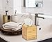 Alpine Industries Wooden Bamboo Square Tissue Box Cover - Eco Friendly Pull Cube Dispenser - Decorative Holder/Organizer for Bathroom, Office Desk & Car (Bamboo)