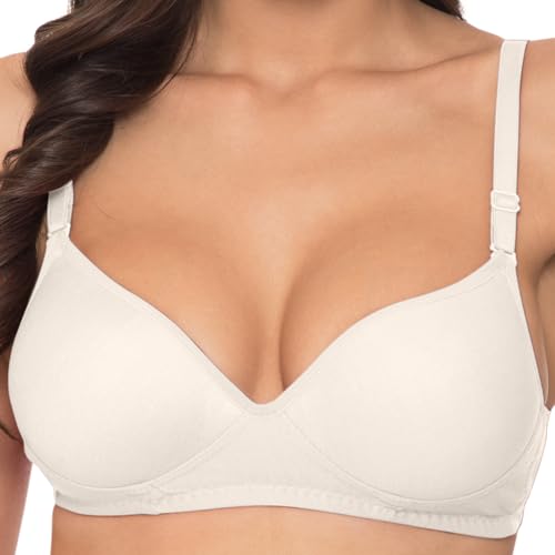 Image of Komli - Heavily Padded Push-Up Bra - Cotton Rich - Balconette - 3 /4th Coverage, Seamless, Wireless, Multiway Straps - T-Shirt Bra (Pack of 2)
