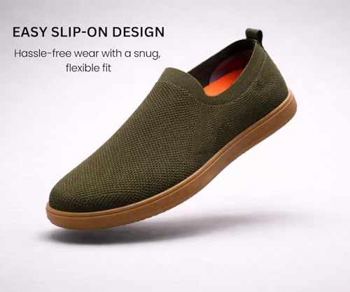 Image of Kraasa Men's Casual Slip-On Loafers | Soft Knitted Upper Breathable Flex Upper | Lightweight Comfort Shoes | TPR Sole