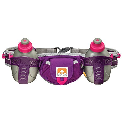 Nathan Hydration Running Belt Trail Mix - Adjustable Running Belt - Includes 2 Bottles - Fits iPhone 6/7/8 Plus and Other 6.5 Inch Smartphones - Imperial Purple