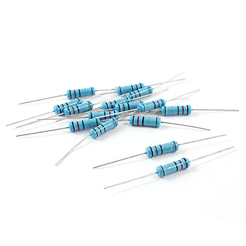 sourcing map 15 piezas hiks Axial Through Hole Resistor de película metálica tipo de Ohm 0,2 W 1%