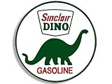 American Vinyl Round Vintage Sinclair Dino Gas Sticker (Gasoline Logo Old Rat Rod car)