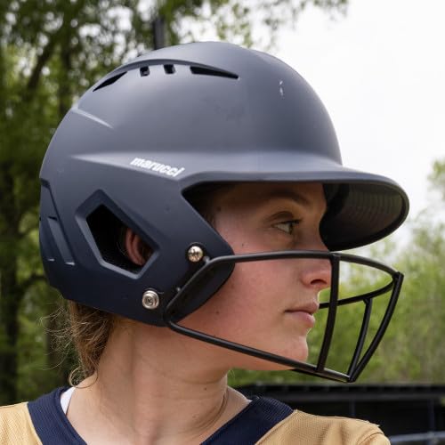 DURAVENT Fastpitch Batting Helmet with Facemask, Navy Blue, Adult Medium by Marucci - Image 3
