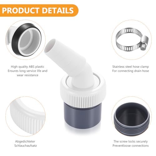 Waschmaschine Abfluss Adapter für Geschirrspüler Trockner Abfluss Adapter Waschmaschinenanschluss Adapters für Rohr mit Eingang Ø 19-24 mm & Ausgang 40mm, Waschinenanschluss Zubehör+Schlauchschelle