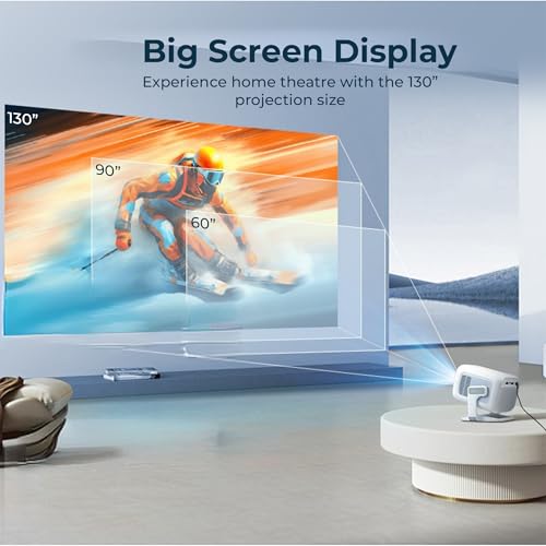 Image of OTEK PIXA Smart Projector with WiFi Bluetooth Native 1080P Full HD 4K Support Netflix Prime Video Android 11 Auto Focus Portable Home Theater Cinema Projector for Home Office