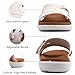 KuaiLu Womens Fashion Orthotic Slides Ladies Lightweight Athletic Yoga Mat Walking Sandals Slip On Thick Cushion Recovery Slippers Sandles Comfortable Plantar Fasciitis Arch Support White Khaki Size 9