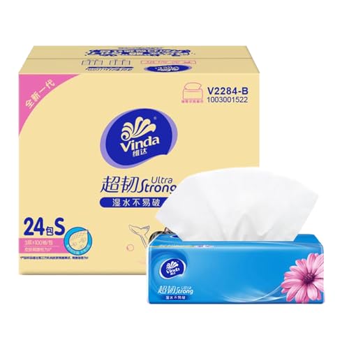 VINDA Ultra Strong 3-Ply Soft White Facial Tissues Pack (24 Packs x 100 Sheets)