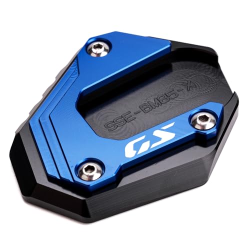 ZEXDDI Passend für B&MW F800GS F900GS F850GS F750GS Adventure Kickstand Plate Motorrad CNC Seitenständer Verlängerung Pad F850 GS Adventure F 750 850 GSA F 900 GS ADV (blau)