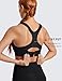 SYROKAN Women's Sports Bra Front Adjustable High Impact Support Padded Wireless Racerback Plus Size Running Bra Black 36D
